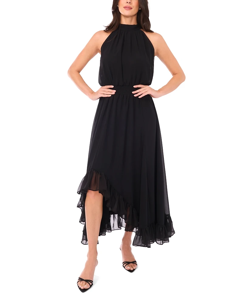 Vince Camuto Women's High Neck Smocked Waist Dress