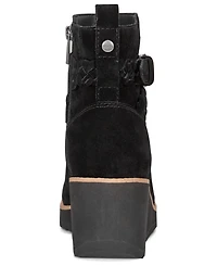 Earth Women's Chace Buckle Strap Wedge Booties