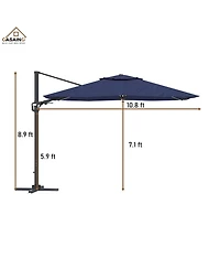 Casainc 11 Ft Square Cantilever Patio Umbrella without Base