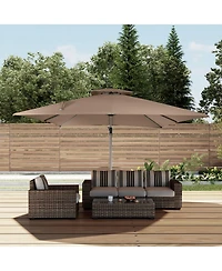 Casainc 11 Ft Square Double Top Patio Cantilever Umbrella
