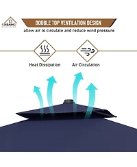 Casainc 11 Ft Square Double Top Patio Umbrella
