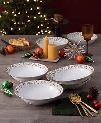 Noritake Holly & Berry 4-Pc. Dinner Bowl Set, Service for 4