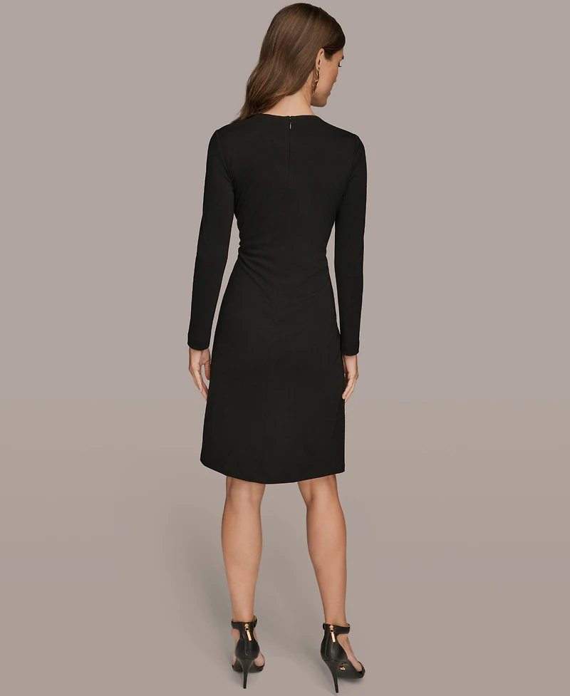 Donna Karan New York Women's Ribbed Knot Hardware Dress