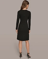 Donna Karan New York Women's Ribbed Knot Hardware Dress