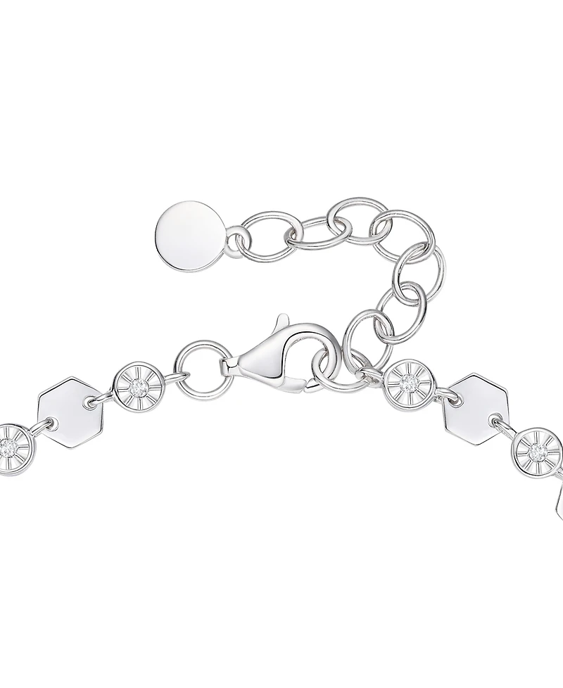 Macy's Diamond Luna Bracelet (1/10 ct. t.w.) Sterling Silver, 14K Gold or Rose over Silver