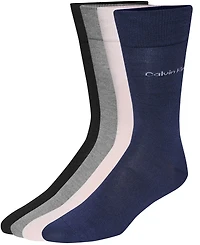 Calvin Klein Men's 4-Pack Flat-Knit Crew Dress Socks