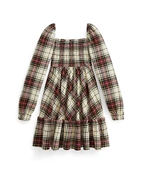 Polo Ralph Lauren Girls 2T-6X Plaid Pattern Ruffled Dress