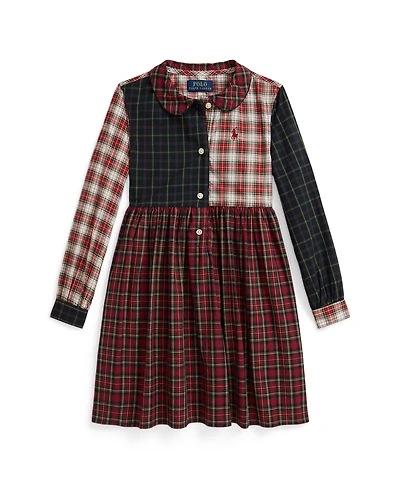 Polo Ralph Lauren Girls 2T-6X Plaid Poplin Shirtdress