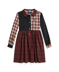 Polo Ralph Lauren Girls 2T-6X Plaid Poplin Shirtdress