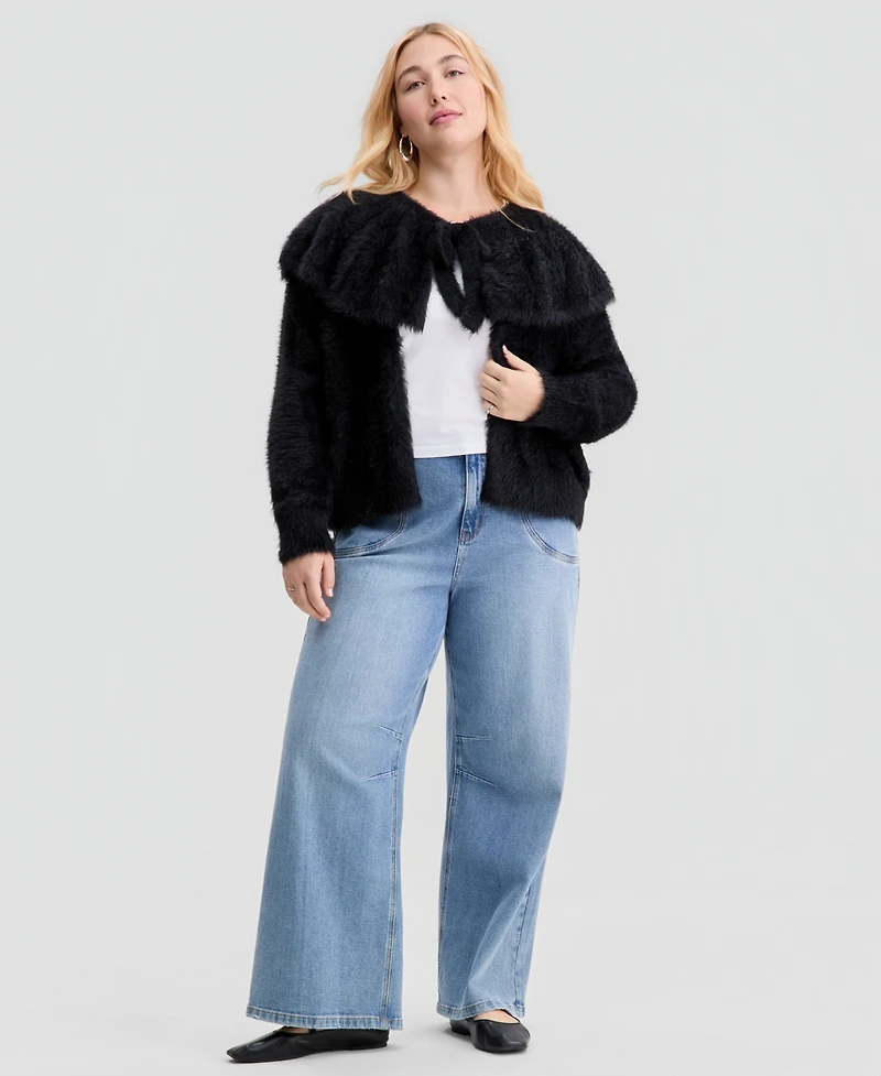 And Now This Trendy Plus Fuzzy Cape Sweater, Macy's Exclusive
