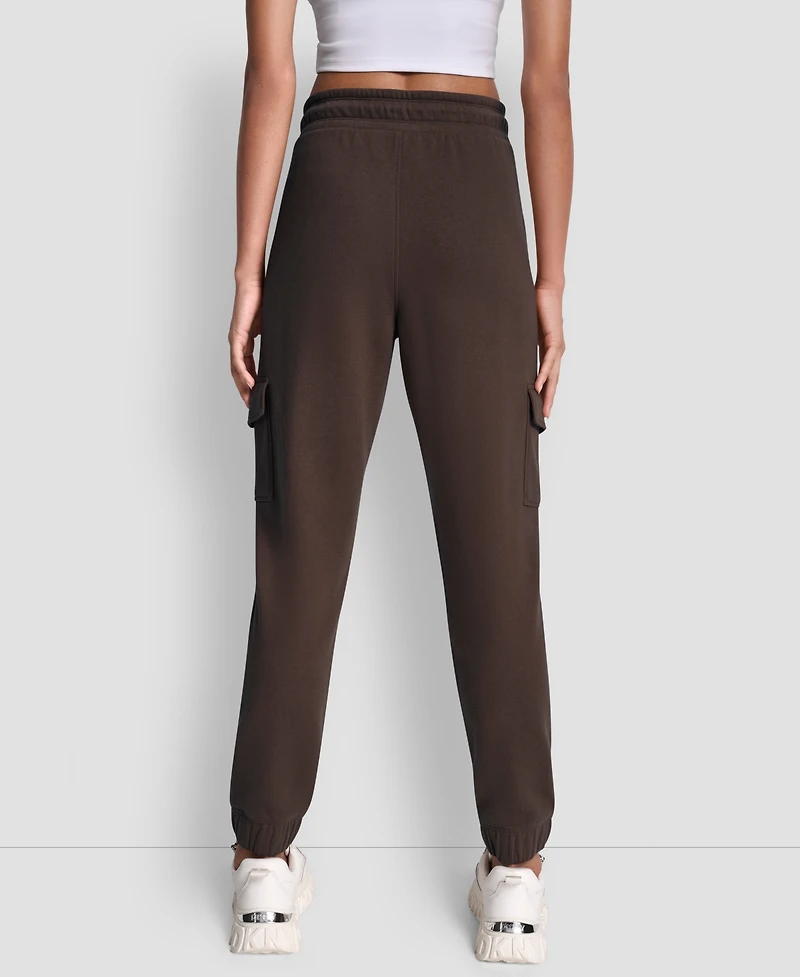 Dkny Sport Women's Studded-Logo Cargo Joggers