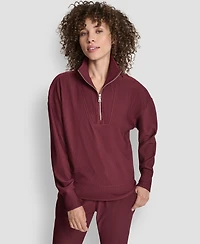 Dkny Women's Tech Ottoman Half-Zip Mock Neck Sweatshirt