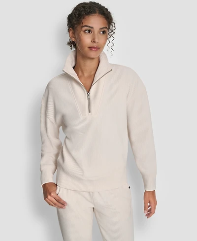 Dkny Women's Tech Ottoman Half-Zip Mock Neck Sweatshirt