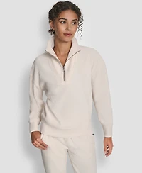 Dkny Women's Tech Ottoman Half-Zip Mock Neck Sweatshirt