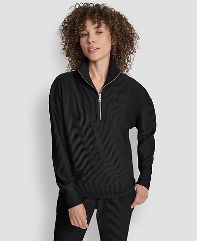 Dkny Women's Tech Ottoman Half-Zip Mock Neck Sweatshirt