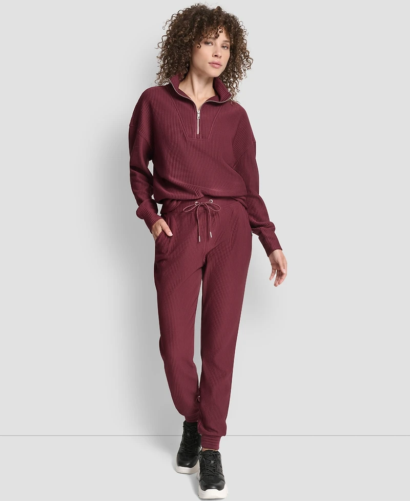 Dkny Women's Tech Ottoman Cuffed High Rise Joggers