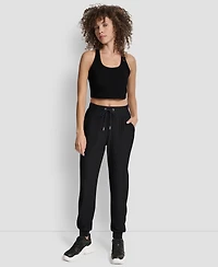 Dkny Women's Tech Ottoman Cuffed High Rise Joggers