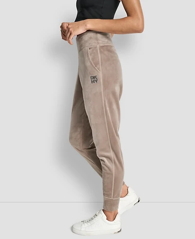 Dkny Women's Stacked Logo Mid-Rise Slim-Fit Joggers
