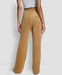 Dkny Women's Hd Embroidery Logo Slit Track Pants