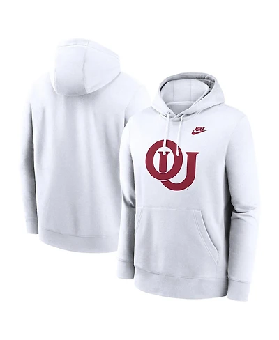 Nike Men's White Oklahoma Sooners Legacy Logo Club Fleece Pullover Hoodie