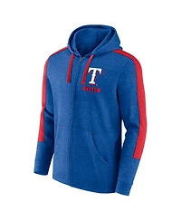 Fanatics Men's Heather Royal Texas Rangers Gains Fleece Full-Zip Hoodie