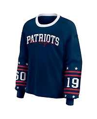 Wear by Erin Andrews Women's Navy New England Patriots Sport Long-Sleeve T-Shirt
