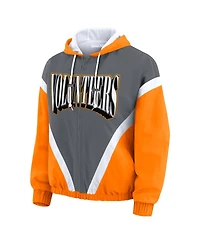 Wear by Erin Andrews Women'sTennessee Orange/Gray Tennessee Volunteers Color Block Full-Zip Hoodie Windbreaker Jacket