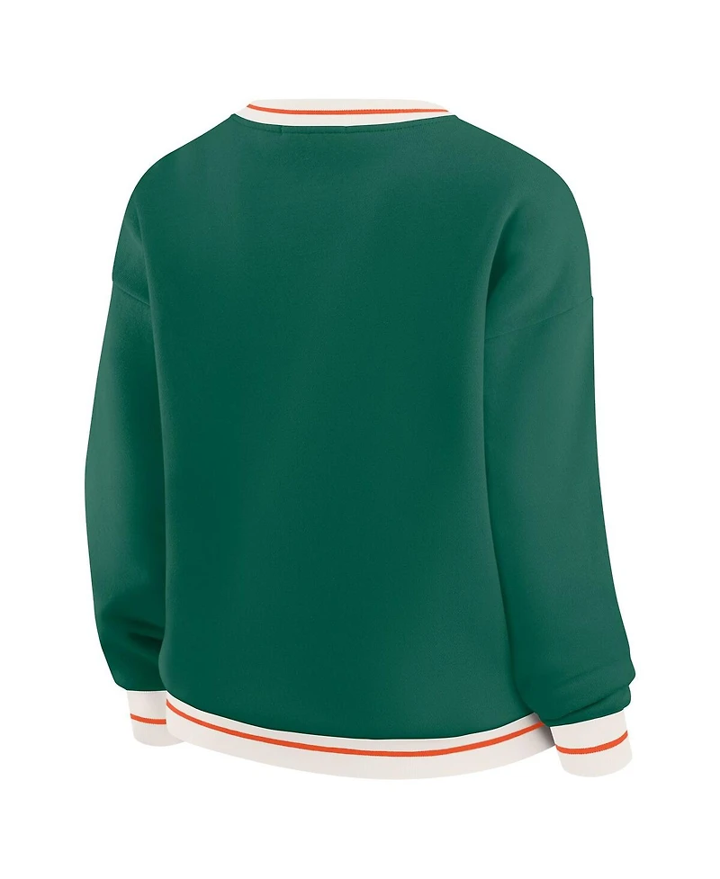 Wear by Erin Andrews Women'sGreen Miami Hurricanes Seal Sweatshirt