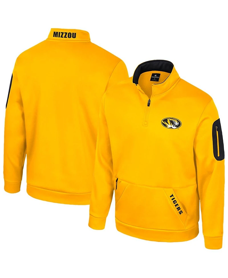 Colosseum Men's Gold Missouri Tigers Mainframe Quarter-Zip Fleece Jacket