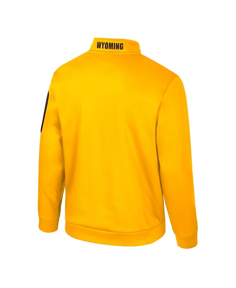 Colosseum Men's Gold Wyoming Cowboys Mainframe Quarter-Zip Fleece Jacket