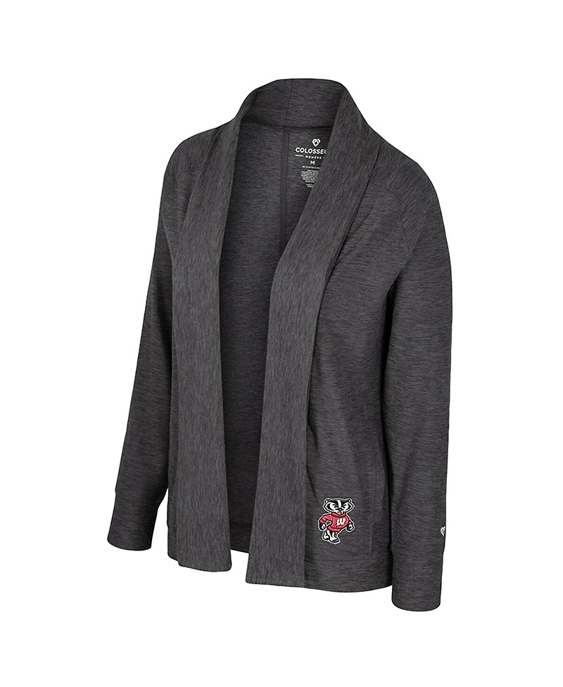 Colosseum Women's Charcoal Wisconsin Badgers Dash Cardigan