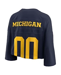 Jordan Women'sNavy Michigan Wolverines Cropped Mesh Dri-fit Fashion Jersey