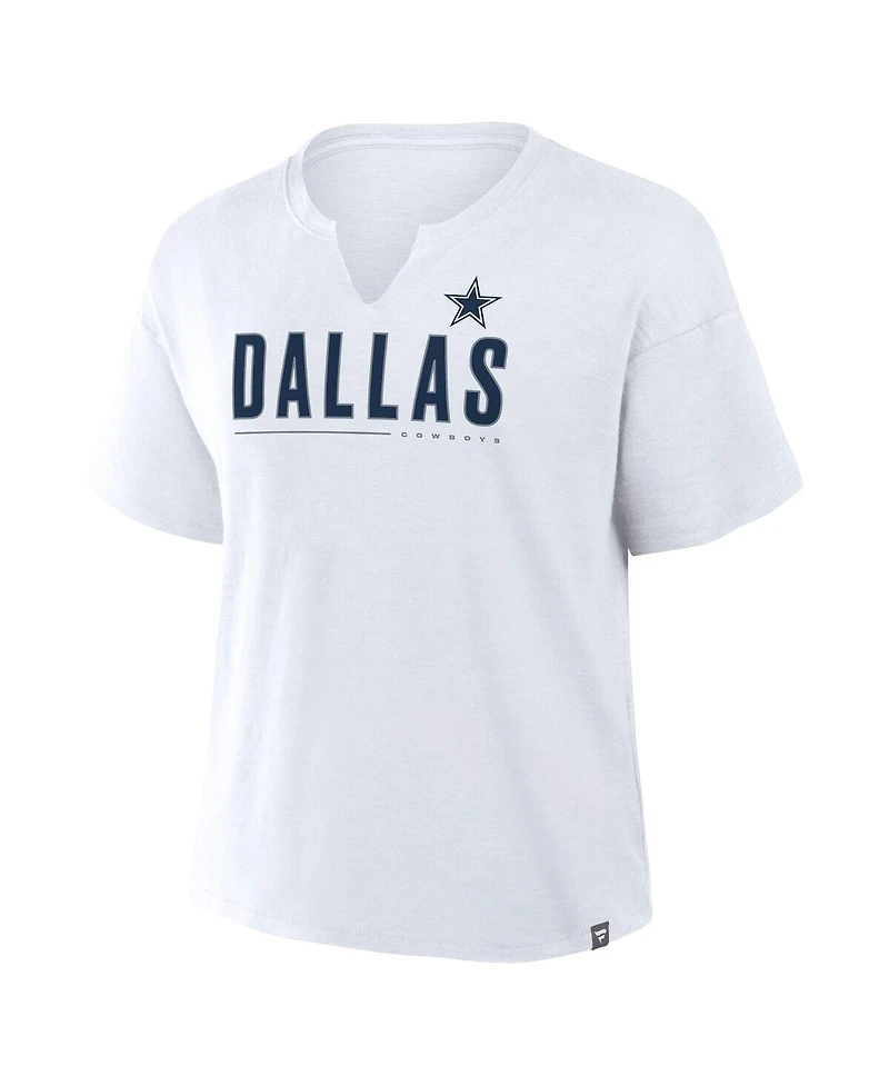 Fanatics Women's White Dallas Cowboys Redzone Slub Boxy T-Shirt