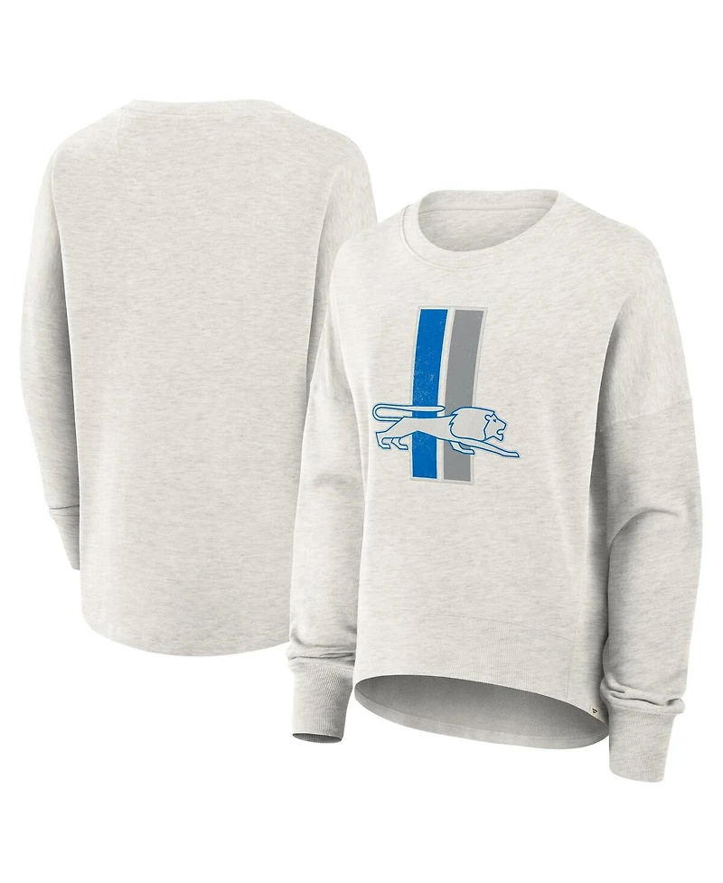 Fanatics Women's Heather Gray Detroit Lions Oversized Hometown Pullover Sweatshirt