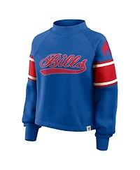 Fanatics Women's Royal Buffalo Bills Oversized Hometown Toss Sweep Mock Neck Pullover Hoodie