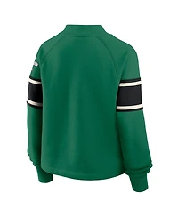 Fanatics Women's Kelly Green Philadelphia Eagles Oversized Hometown Toss Sweep Mock Neck Pullover Hoodie