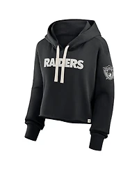 Fanatics Women's Black Las Vegas Raiders Oversized Hometown Heritage Cropped Hoodie