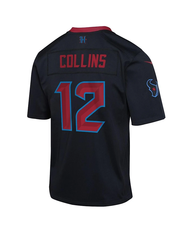 Nike Big Boys and GirlsNico Collins Navy Houston Texans Alternate Game Jersey