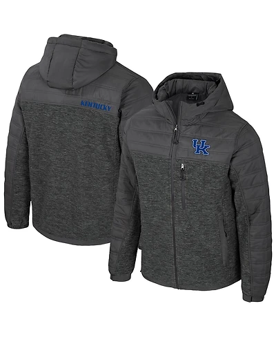 Colosseum Men's Charcoal Kentucky Wildcats Nightman Full-Zip Hoodie Puffer Jacket