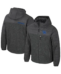 Colosseum Men's Charcoal Kentucky Wildcats Nightman Full-Zip Hoodie Puffer Jacket