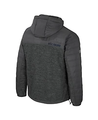 Colosseum Men's Charcoal West Virginia Mountaineers Nightman Full-Zip Hoodie Puffer Jacket