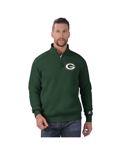 Starter Men's  Green Bay Packers Classic Quarter-Zip Pullover Sweatshirt