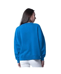 G-iii 4Her by Carl Banks Women's Blue Detroit Lions Oversized Feud Sweatshirt