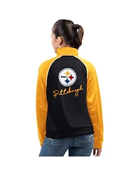 G-iii 4Her by Carl Banks Women's Black Pittsburgh Steelers Replay Full-Zip Track Jacket