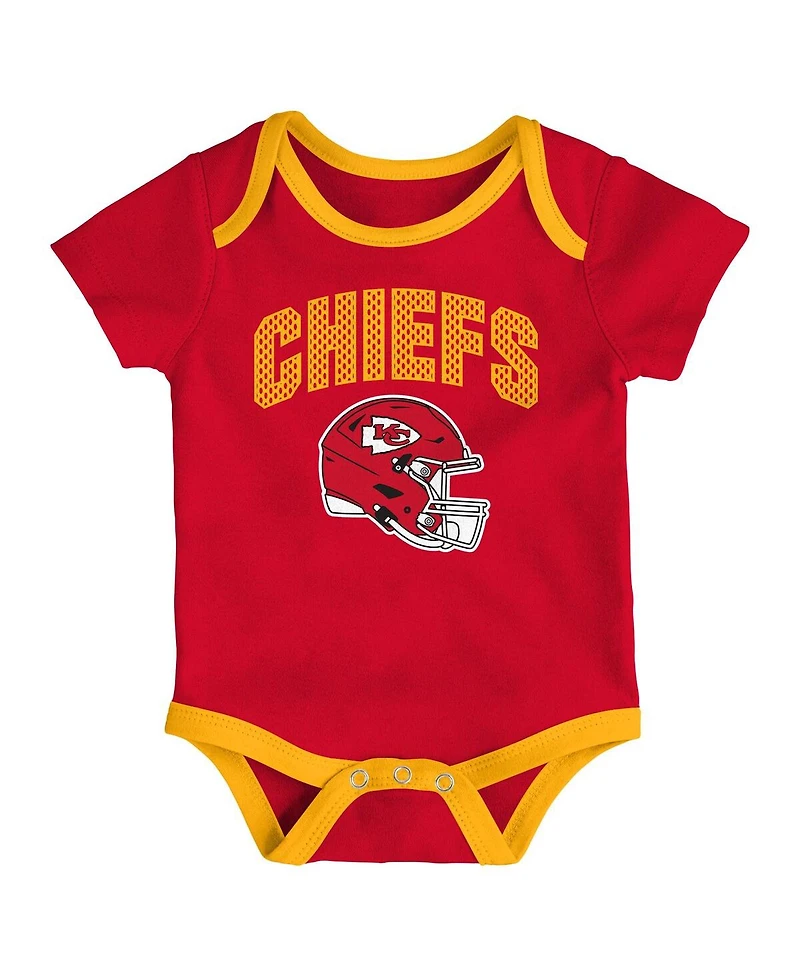 Outerstuff Baby Boys and Girls 3-Piece Kansas City Chiefs All Day Play Bodysuit Set