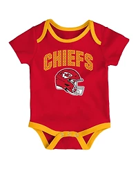 Outerstuff Baby Boys and Girls 3-Piece Kansas City Chiefs All Day Play Bodysuit Set