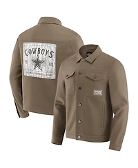 Fanatics Men'sTan Dallas Cowboys Trucker Full-Button Jacket