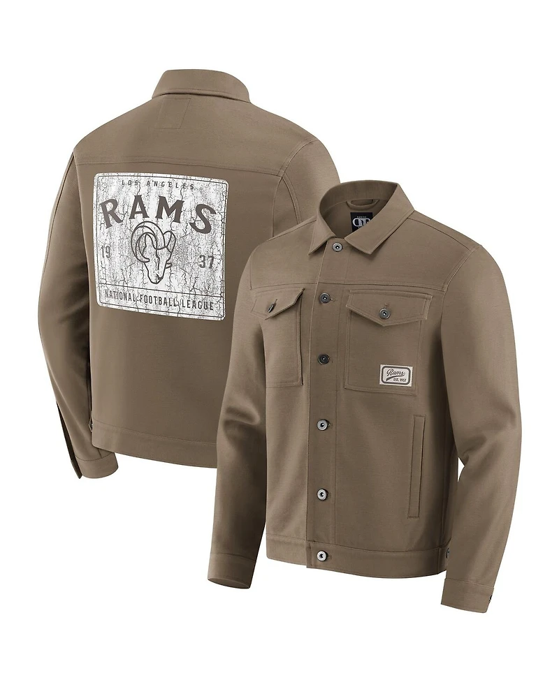 Fanatics Men'sTan Los Angeles Rams Trucker Full-Button Jacket