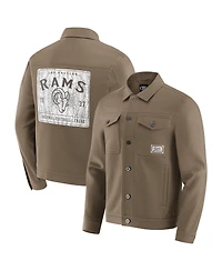 Fanatics Men'sTan Los Angeles Rams Trucker Full-Button Jacket