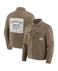 Fanatics Men'sTan Washington Commanders Trucker Full-Button Jacket